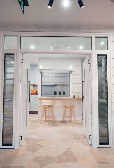 Hamptons entrance Airflo frame design at CVD Windows and Doors, NSW